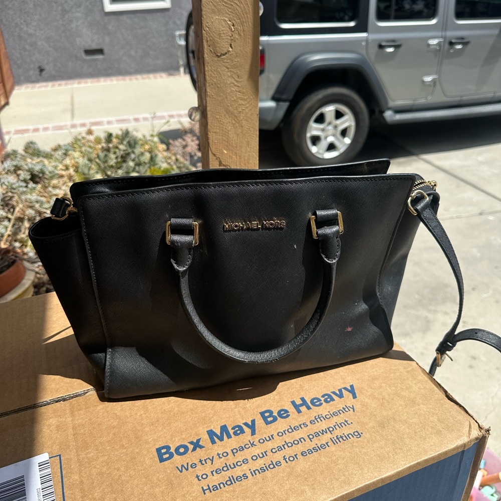Michael Kors Black Leather Handbag